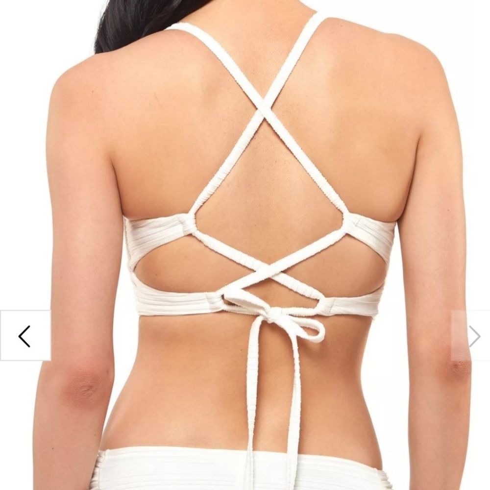 Jessica Simpson White Ribbed Bikini Set - Picture 2 of 9